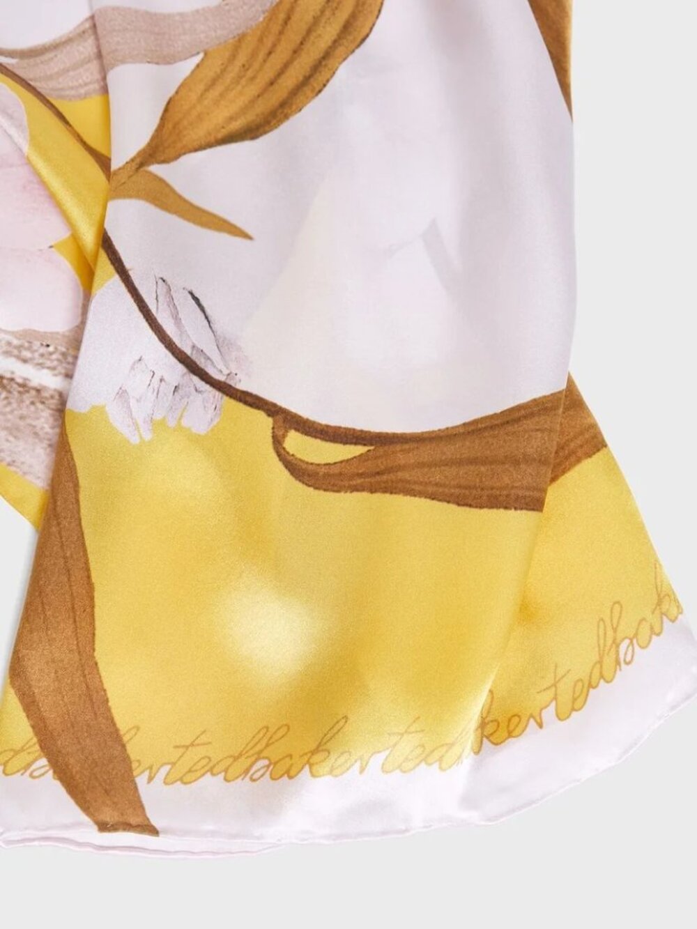 NWOT Ted Baker Silk Long Caitiee Cabana Scarf Hand Rolled Oblong Floral - Picture 11 of 12